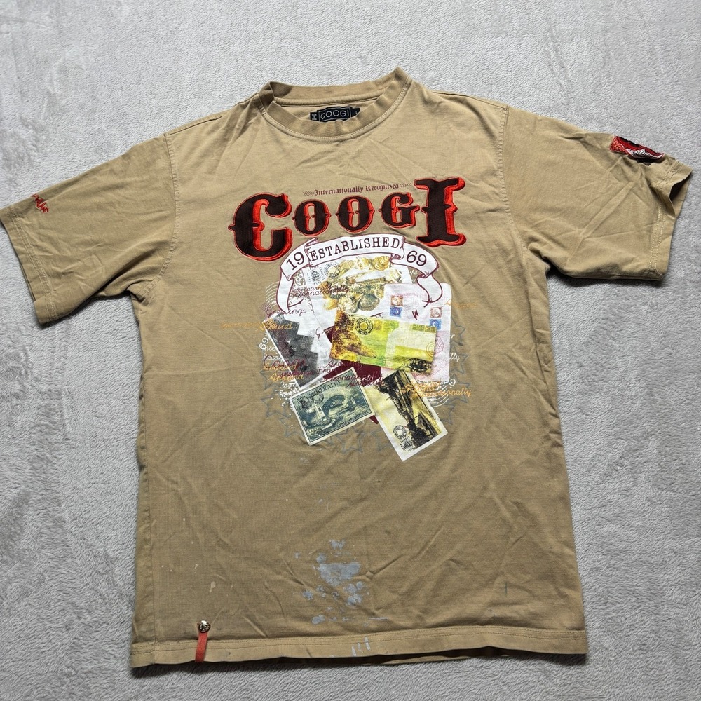 Coogi T-Shirt Men's L Internationally Recognized Y2K Hip Hop Grunge Embroidered